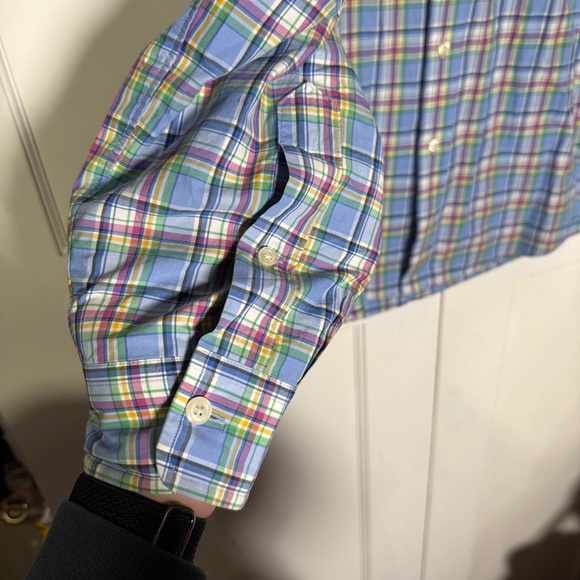 Polo Ralph Lauren Pastel Plaid Button Down Shirt Size Large Multicolor Preppy - Picture 3 of 10